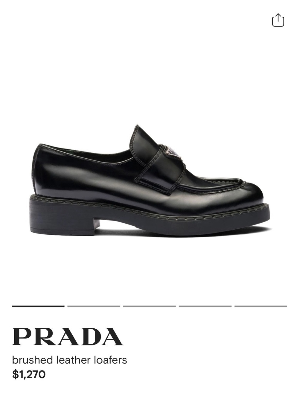 Prada Black Brushed Leather Loafers
